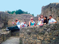 College group in Pompeii