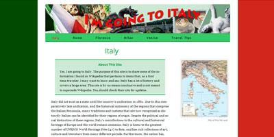 Italy website homepage