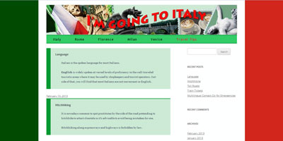 italy website travel tips page